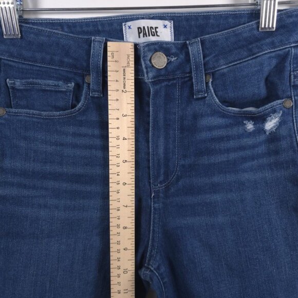 PAIGE‎ HOXTON SLIM Distressed Raw Hem Jeans Stretch Size 25 - Picture 8 of 13